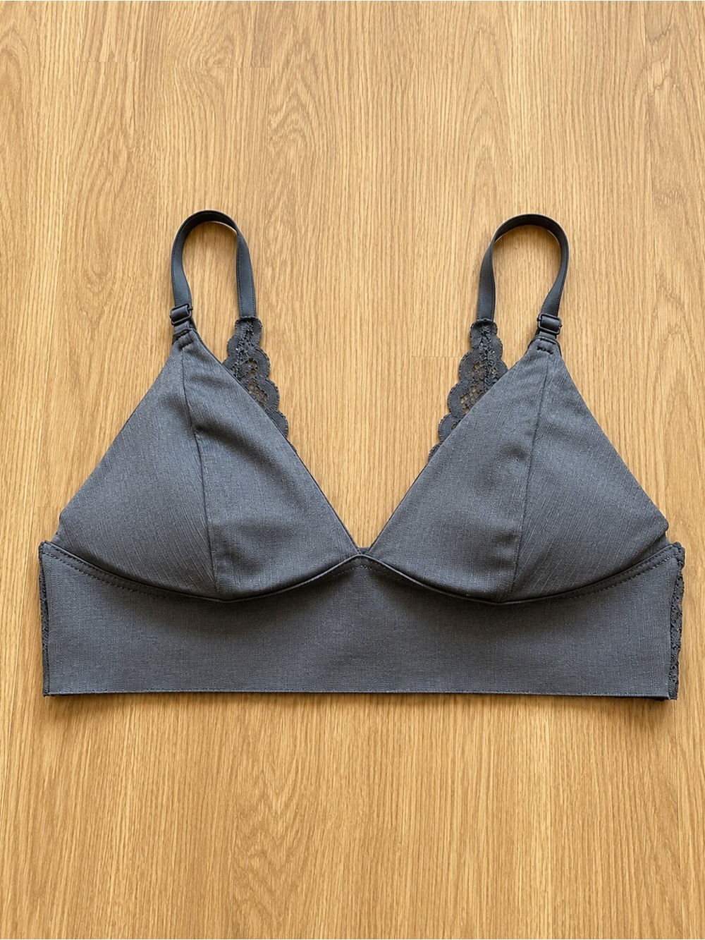 Everyday Comfort Lace-Back Bralette in Gray